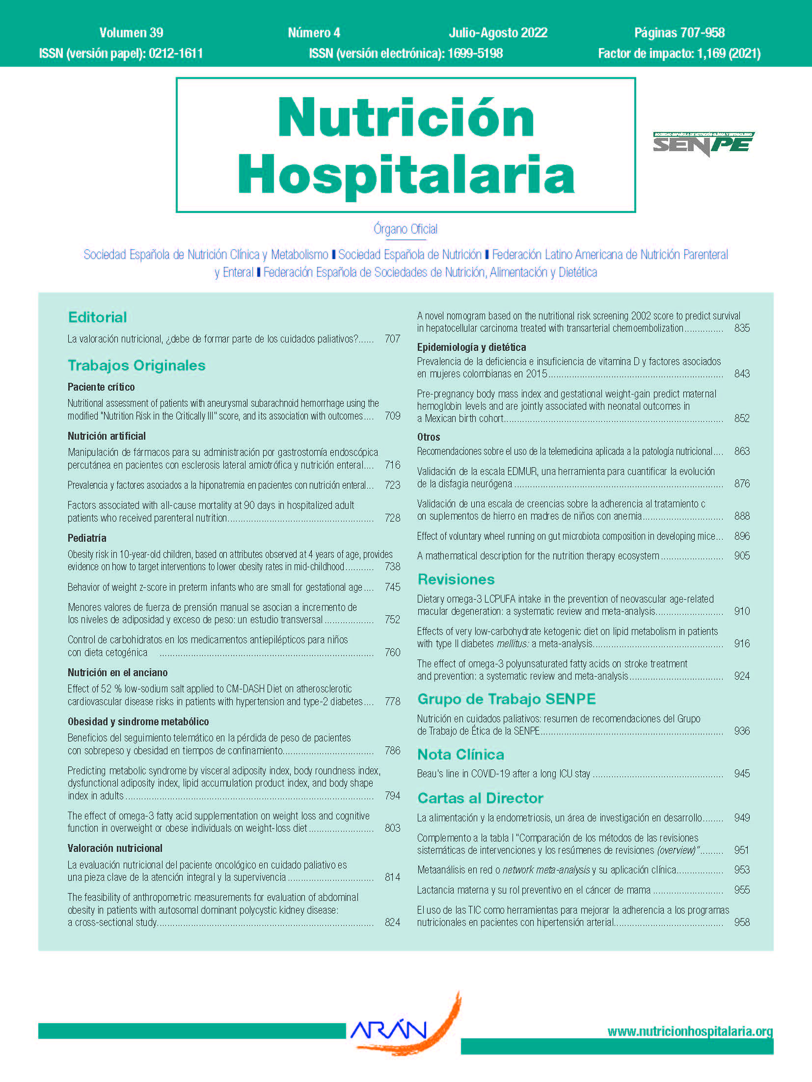 Nutrición Hospitalaria - Arán Ediciones, S.L.